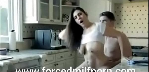  Super sexy mom and son having sex in the kitchen - XNXX.COM